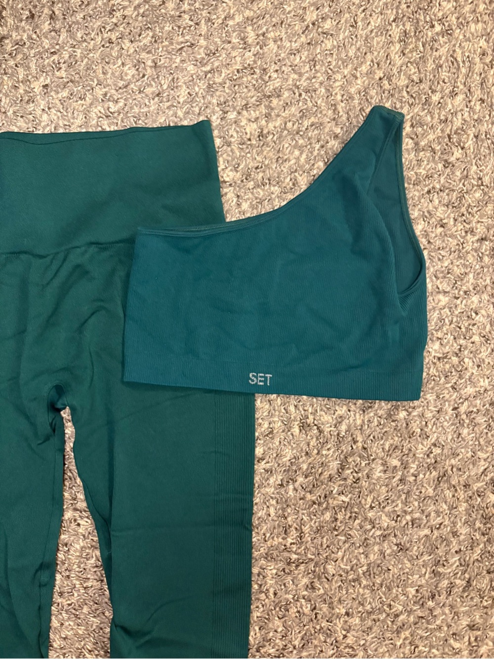 Set Active One-Shoulder Active Legging Set - Deep Green - Picture 4 of 5